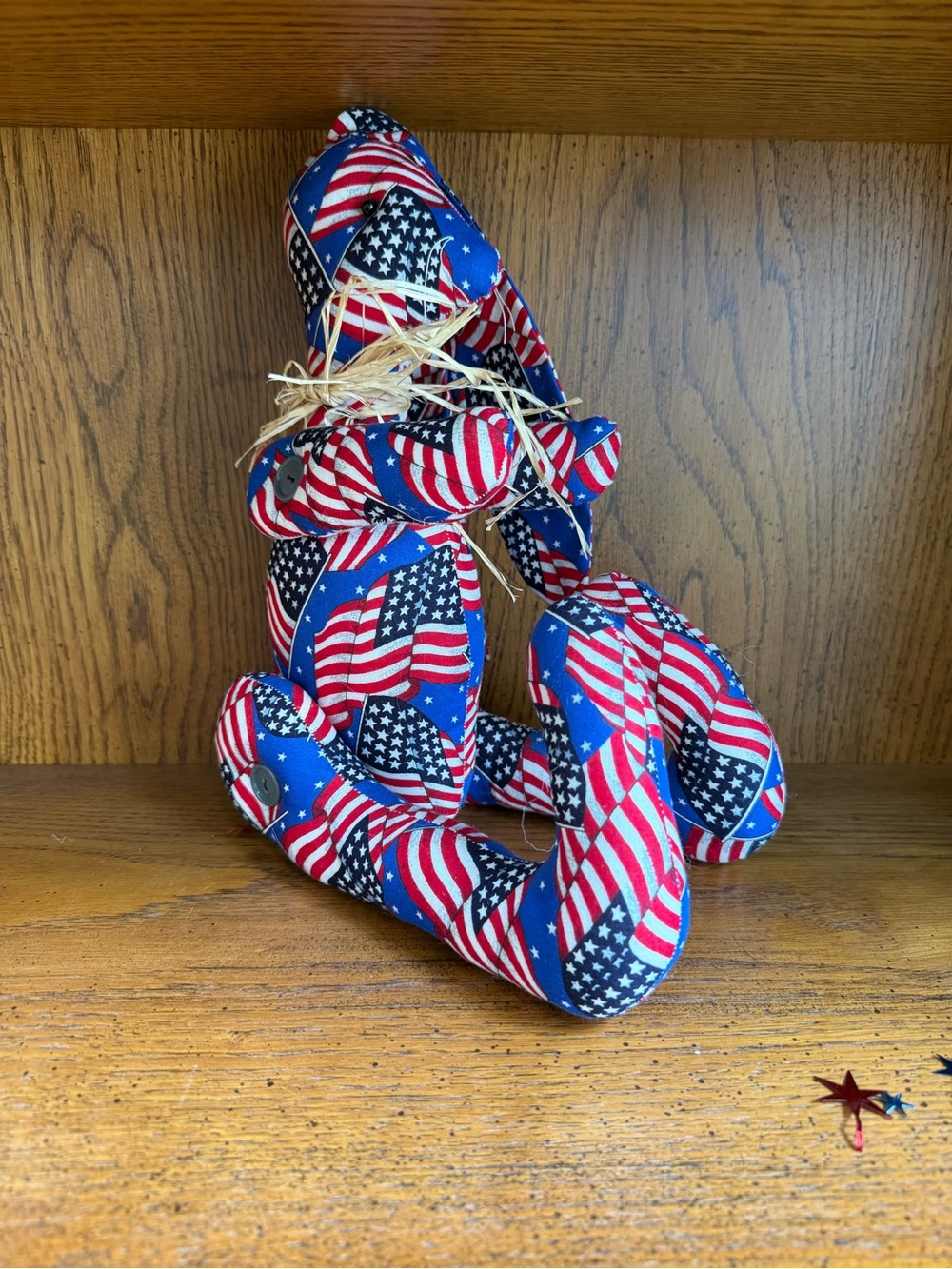 Patriotic American Flag Fabric Bear